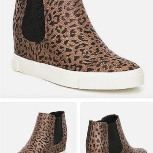 Gianni Bini 10 Leopard Print Women's High-Top Wedge Sneakers